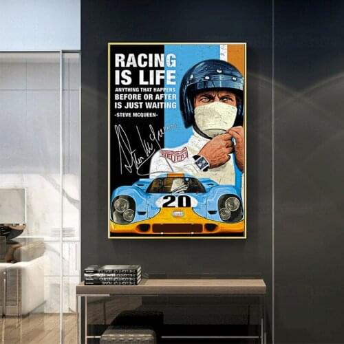 24 Hours Of Le Mans Michael Delaney On Canvas Print Nordic Poster Wall Art Picture For Living Room Home Decoration Frameless