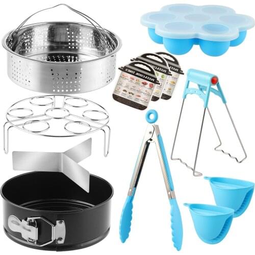 9Pcs Kitchen Cooking Set Pressure Cooker Accessories Set Instant Pot Eggs Racks Steamer Basket Home Stainless Steel Steamer