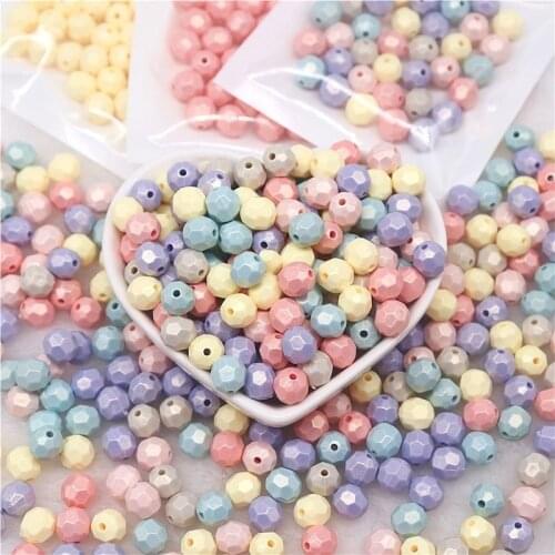 7mm Rondelle Faceted Symphony Acrylic Beads Loose Spacer Beads for Handmade DIY Necklace Bracelet Jewelry Making Wholesale 10g