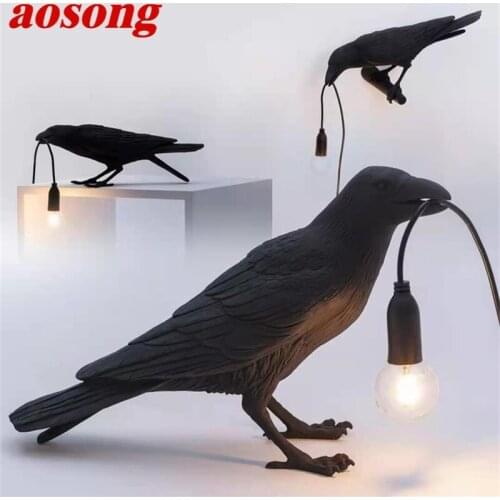 AOSONG Wall Sconces Lamps Contemporary Creative Lucky Bird LED Light Decorative For Home