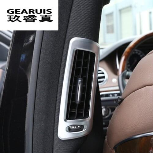Car Styling B pillar air conditioning AC Outlet sequins frame cover sticker for Mercedes Benz S Class W222 S300 S320 2014-2017