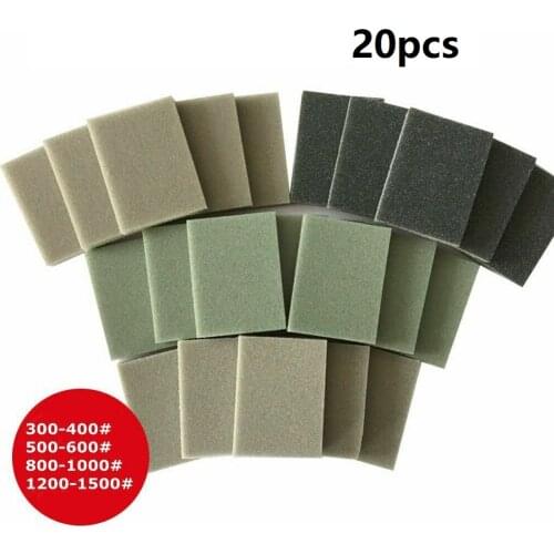 10pcs Foam Sanding Block Wet Dry Bodywork Fine Coarse Grit Sandpaper Sponge Pads