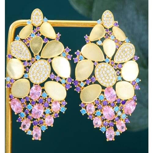 Brand High Quality Luxury Trendy Sparkly Big Dangle Earring Enthusiasm Jewelry for Women Fashion Wedding Daily Earring Jewelry