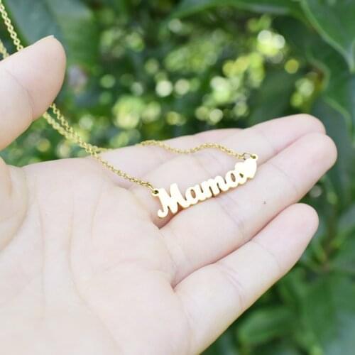 Mothers Day Stainless Steel Love Mama Letter Pendant Necklace For Women Heart Mom Clavicle Chain Choker Unique Jewelry Gift