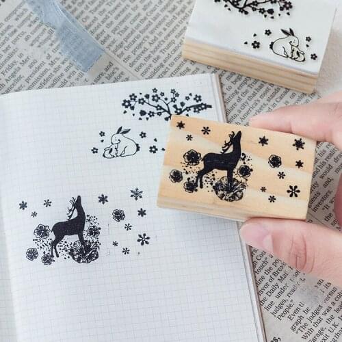 1pc x DIY Vintage Wooden Rubber Stamps Retro Printing Wood Stamp for Scrapbooking Scrapbooking Standard Stamp Stationery