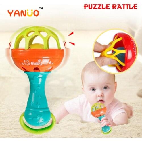 YANUO Baby Toys Macaron Soft Rattle Toy Baby Teether Toy Early Education Puzzle Baby Boy Toys Toddler Toys Interactive Toys