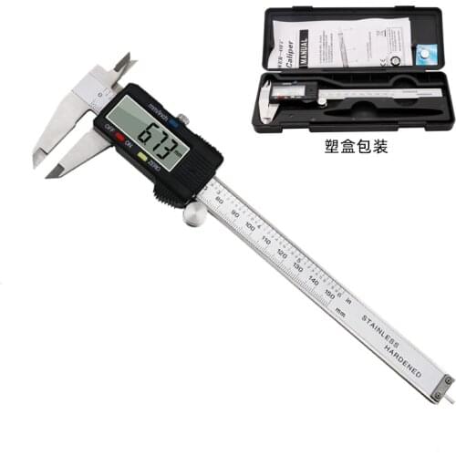 0~150mm 0.01mm Electronic Digital Vernier Calipers Stainless Steel Micrometer Measuring Tools With LCD Screen with box