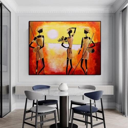 African Woman Classic Vintage Wall Art Canvas Painting Poster For Home Decor Posters And Prints Unframed Decorative Pictures