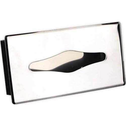 Stainless Steel Tissue Box Square Stack Paper Hand Tray Dark Into Wall Toilet Tray