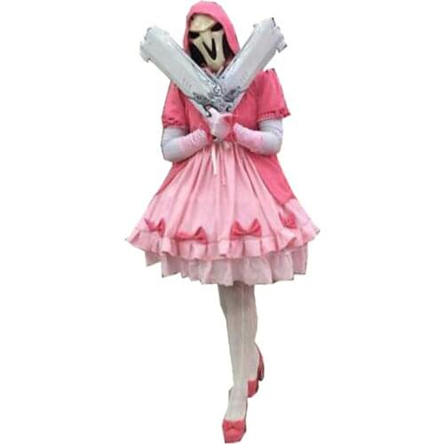 2017 OW Reaper Gabriel Reyes Pink Knight Cosplay Costume