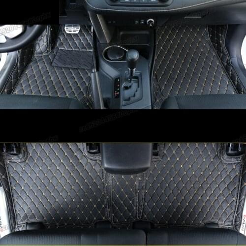 Leather car floor mats for toyota rav4 2013 2014 2015 2016 2017 2018 xa40 accessories carpet foot auto interior mat non slip