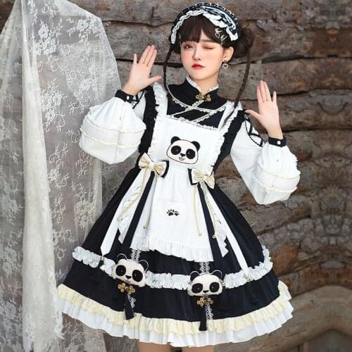 Pandas Shop ~ Sweet Vintage Lolita Dress Long Sleeve Dress