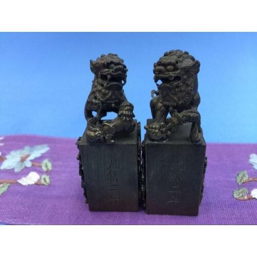 Copper Manual Carved Chisel Pixiu Seal 2 Pcs/Lot Dragon Engraved Edge Of The Seal