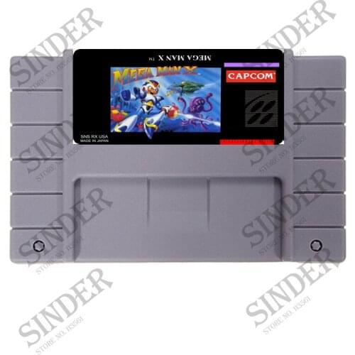 Megaman X 16 bit Big Gray Game Card For USA NTSC Game Player