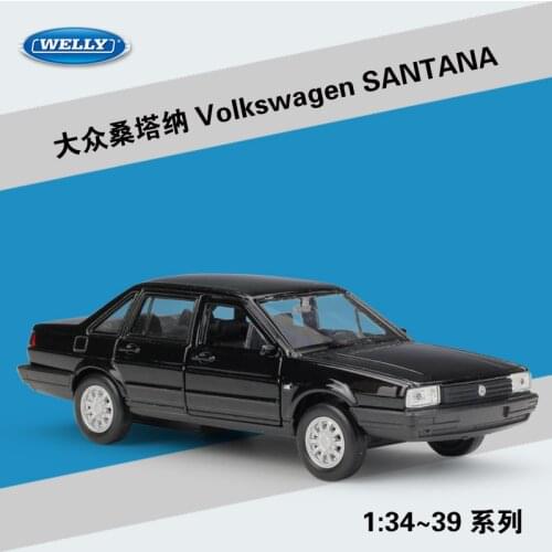 Welly 1:36 Volkswagen Santana alloy car model pull-back vehicle Collect gifts Non-remote control type transport toy