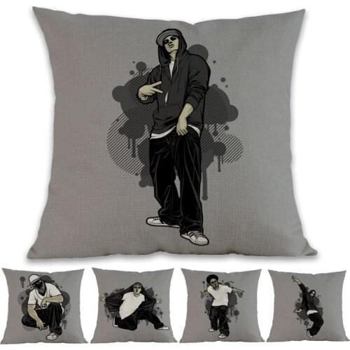 Europe And America Street Hip-hop Style Fashionable Dress Street Dance Characters Pillow Case Home Sofa Decoration Cushion Cover