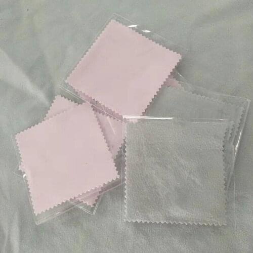 Fashion 8*8cm Suede Silver Polishing Cloth With Opp Bags For Silver Jewelry Cleaner Microfiber Fabric Material 50 Pcs/ Lot