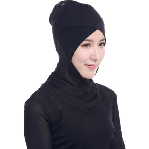Muslim Headscarf Womens Face-lift Muslim Hijab Ninja Single Cross Drilling Lace Underscarf Head Islamic Cover Bonnet Scarf
