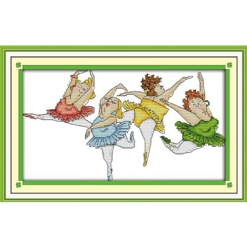Plump ballet cross stitch kit 18ct 14ct 11ct count printed canvas stitching embroidery DIY handmade needlework