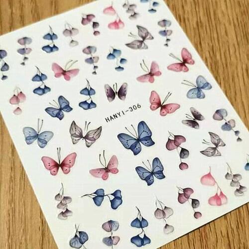 Newest HANYI 304 305 sea design nail art sticker decal stamping back gule DIY nail decoration wraps