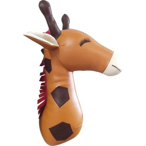 2021 New Creative Animal Wall Decoration High Quality Cute Giraffe Plush Animal Childrens Room Bed Room Decoration