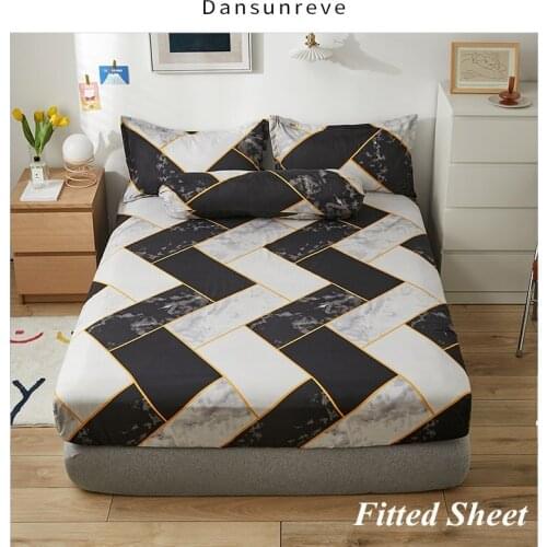 Dansunreve Fitted Sheet With Elastic Band Plaid Polygon Pattern Gothic Bedding Sheets Luxury Bedspreads For Double Bed 150x200cm
