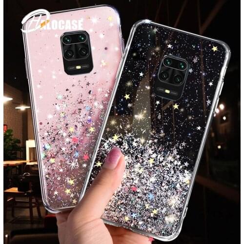 Transparent Bling Glitter Case For Xiaomi Redmi Note 9 Pro Case Soft Clear Back Cover For Redmi Note 9 S 9S 8 7 6 Mi 10 8 9 se