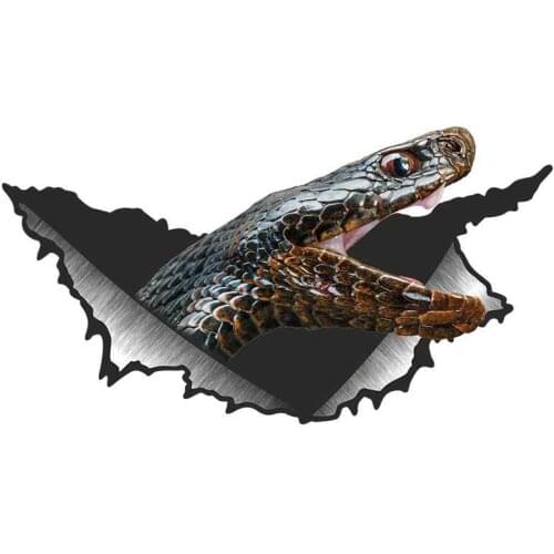 PVC 13cm X 6cm Cartoon 3D Creative Large Pythons Animal Car Sticker Accessories Motorcycle Waterproof Car Window Decal