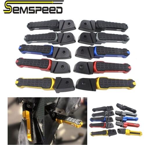 SEMSPEED Motorcycle Accessories CB650F Logo Rear Pedal CNC Aluminum Left Right Motorcycle Parts for Honda Trolley Hold Foot Rest
