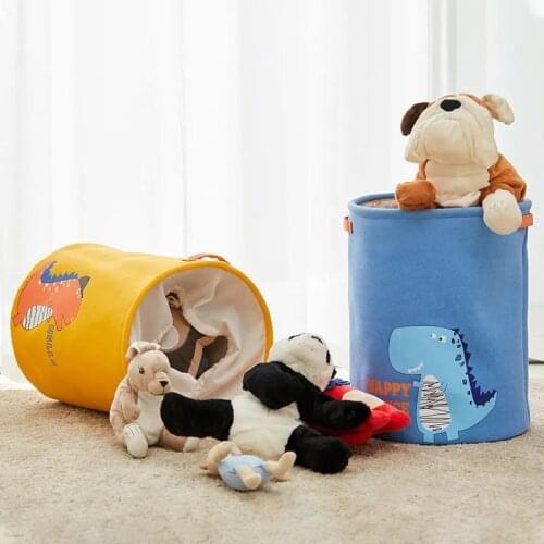 Dirty Laundry Basket Foldable Round Waterproof Organizer Bucket Clothing Children Toy Large Capacity Storage Bundle Mouth Basket