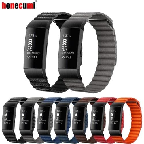 For Fitbit Charge 3/4 Leather Band Replacement Bracelet Wristband Magnetic Strap for Fitbit Charge 3/3 SE Accessories
