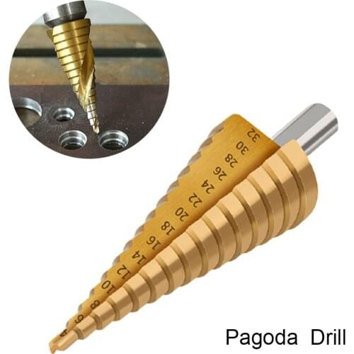 HSS Step Drill Bit Wood Working Tools Superhard Metal Plank Hole Opener Accessories Power Tools Drill Bits 4-12mm Cone Drill