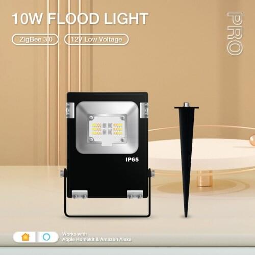 Gledopto Zigbee LED Floodlight Lamp 12V 10W Smart Pro Compatible with Tuya APP Alexa Echo Zigbee 3.0 Outdoor Refletor Lighting