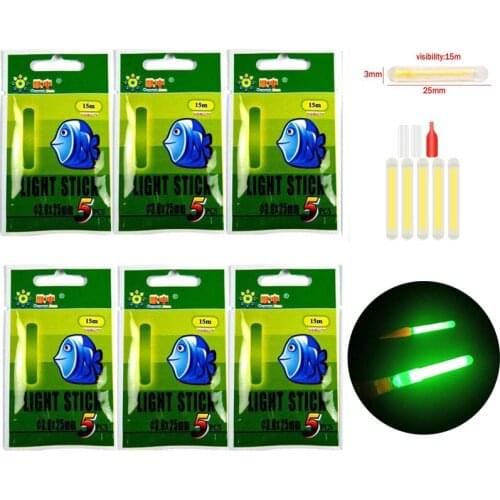 25/50Pcs 3.0x25 mm Lightsticks Night Fishing Luminous Float Fluorescent Light Stick Rod Lights Dark Glow Stick fishing tools
