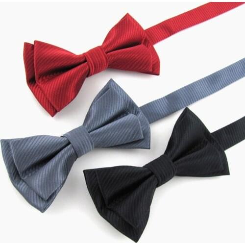 Leisure Fashion Mens Adjustable Solid Bowtie Groom Party Formal Neckwear High Quality Business Cravat Butterfly