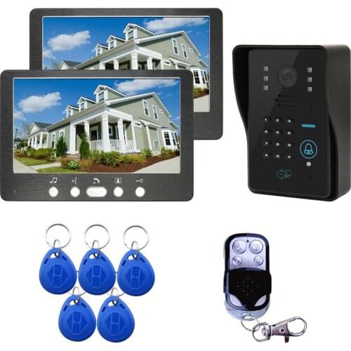 Easy Installation 7 Inch Screen Monitor Wired Video Intercom Door Phone With RFID Video Doorbell