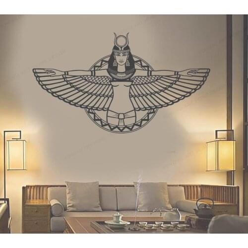 VinylWall Decal Ancient Egypt Queen CleopatraEgyptianWings StickersBedroomLivingRoom Interior HomeDecorArt Wall Vinyl Mural HL55