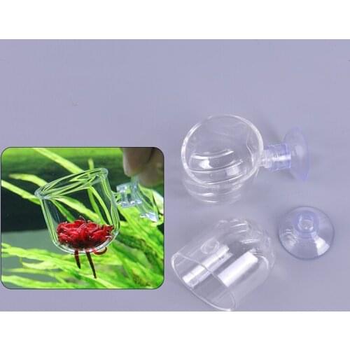 1PC Hot New Acrylic Feeding Cup With Hole Fish Food Feeding Cup & Fish Bloodworm Feeders Cheap Wholesale