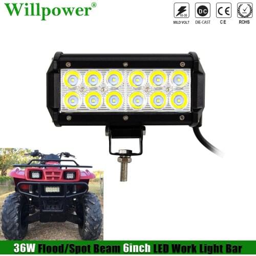 1pcs Offroad Car 6.5" LED Work Light Pods UTV ATV Tractor Boat Mower Forklift 4x4 Truck Pickup Spotlight Flood Driving Fog Lamp
