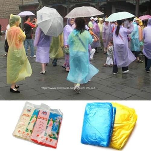 1000pcs DHL FEDEX Fashion Clear Transparent One-Time Raincoat Disposable PE Poncho Rainwear Travel Rain Coat Wear