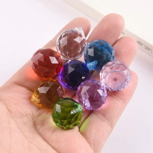 20mm 30mm 40mm Top Drilled Teardrop Prism Faceted Chandelier Ball Crystal Glass Loose Drop Pendant Bead for DIY Craft Decoration