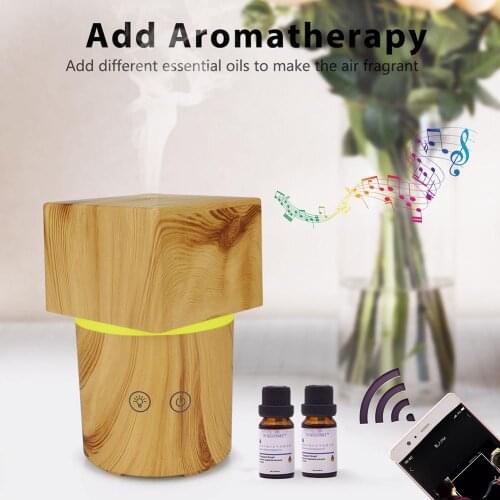 200ml 7 Colors Lamp Bluetooth Aroma Essential Oil Diffuser Ultrasonic Humidifier Material Selection Abs Pp Bamboo Bamboo