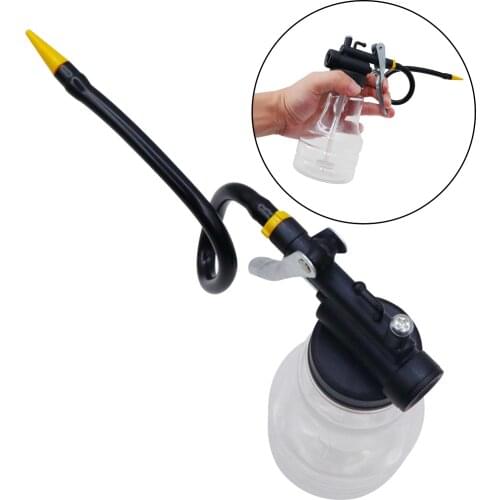 250ml Transparent Oil Can Lubrication Oil Plastic Pump Oiler Grease Gun with Spout Flexible Hose