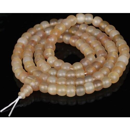 8x9mm Tibetan Buddhism 108 Natural Rams Horn Bead Mala Necklace