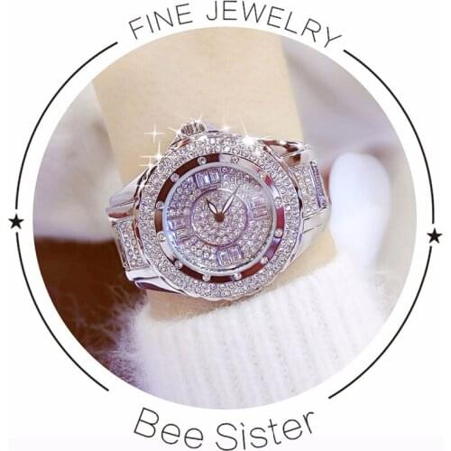 BS Rose Gold Quartz Wristwatch Luxury Diamond Lady Clock Life Waterpoorf Watches Women Fashion Stainless Steel Wife Watch Gifts