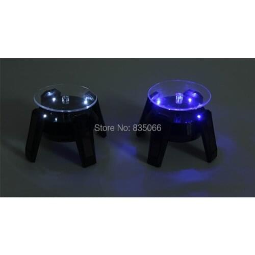 10X10X9CM Gundam Action Figure Toys Model Solar energy floor base Rotating LED light Showcase Applicable HG/MG/BB