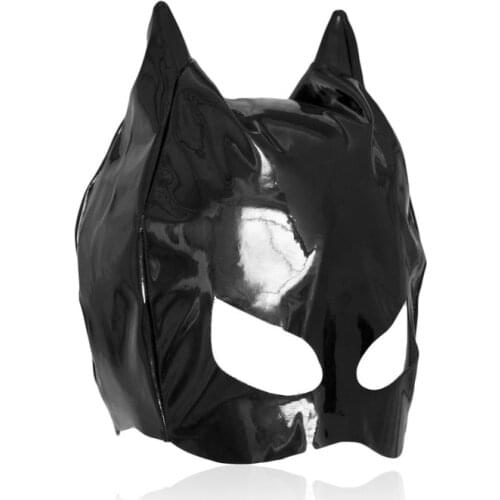EXVOID Sex Headgear Lether Slave Masquerade Restraint Hood Mask Cat Head Mask BDSM Bondage Bachelorette Party Supplies