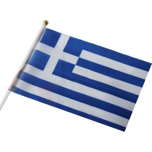 Greece hand flag flaying 20X30cm 10piece printed flags