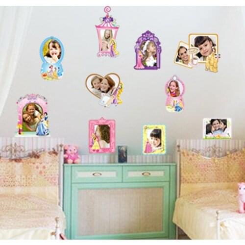 DIY Princess Photo Frames Wall Stickers Removable Girls Room Decoration Vinyl Mural Decals Kid Baby Nursery Bedroom Decor