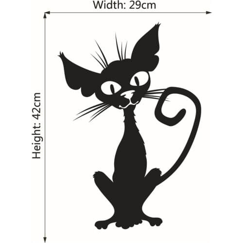 Halloween Magic Cat wall sticker Carved PVC home decor for background decorative fun Decals poster Doors and windows stickers